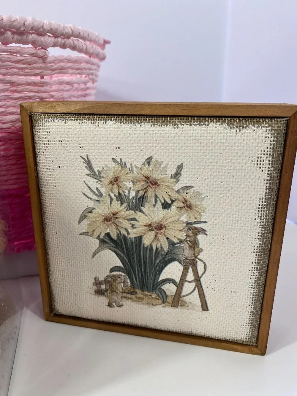 Ashland Easter Home/Tabletop Decor with pink basket